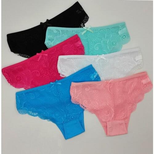 12 Pcs/Lot New Fashion Womens Panties Underwear Ladies See Through Briefs Underpants Sexy Lace Lingerie Floral Pantys Intimates
