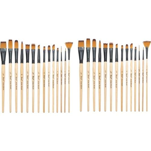 14 Pieces Painting Brushes Nylon Hair Brush for Artist Acrylic Watercolor Oil Painting with Canvas Storage Bag Case