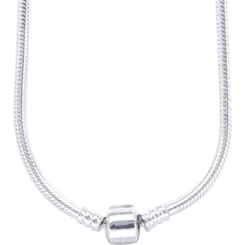 2020 New Free Shipping Authentic 925 Sterling Silver Moments Snake Chain Necklace Sparkling Heart For Women DIY Jewelry Charms