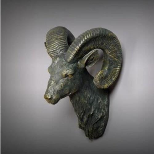 2021 creative Nordic retro sheep head statue wall sticker, home office restaurant wall decoration gift