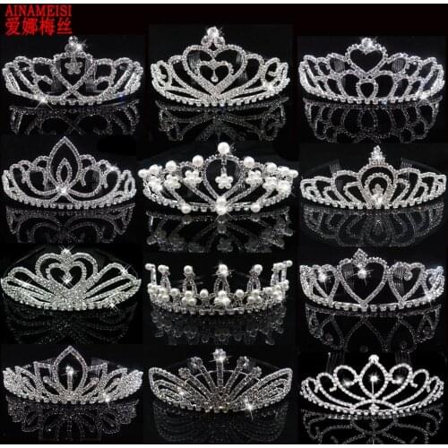 AINAMEISI Fashion Jewelry Wedding Bridal Tiaras and Crowns Crystal Headband Pearl Rhinestone Crown For Women Hair Ornaments Gift