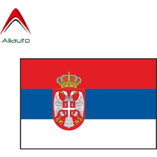 Aliauto Funny Creative Car Sticker International Serbia Flag Body Waterproof Sunscreen Anti-UV Reflective Decal Pvc,14cm*9cm