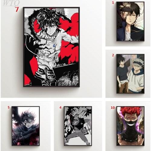 Anime Posters Black Clover Asta Yuno Wall Poster Canvas Painting Home Decor Wall Decoration Wall Art Photos for Childrens Room