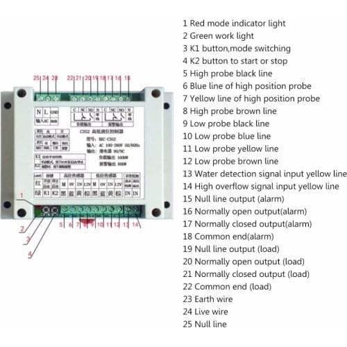 High And Low Liquid Level Intelligent Controller With 2 Non-contact Sensor Module Automatic Control Liquid Water Level My02 19