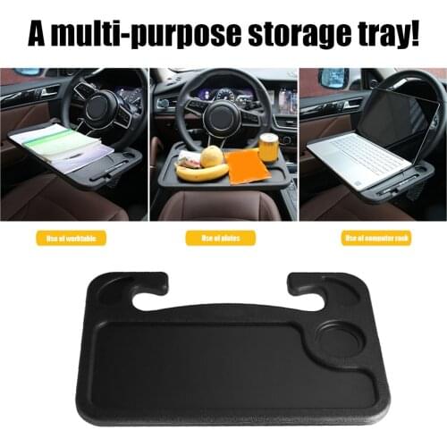 Car Steering Wheel Eating Drinking Tray Board Wheel Tray ABS Plastic Car Travel Table Desk for Laptop Tablet Eating