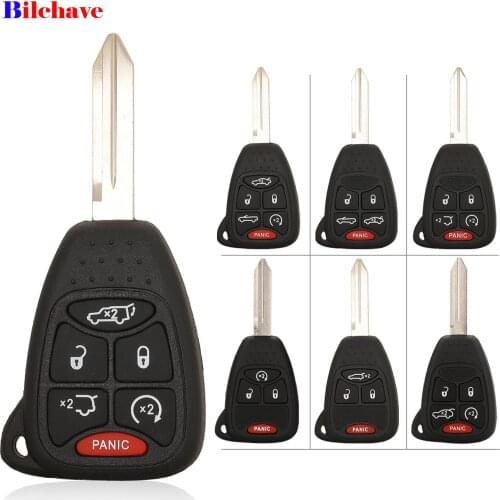 Bilchave 4/5/6 Buttons For Jeep Commander Grand Cherokee Liberty Patriot Wrangler Compass Fit Dodge Remote Car Key Shell Case