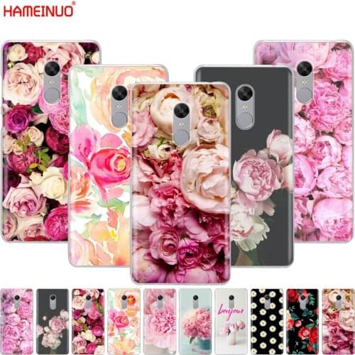 HAMEINUO Flower Pink Peonies Cover phone Case for Xiaomi redmi 5 4 1 1s 2 3 3s pro PLUS redmi note 4 4X 4A 5A