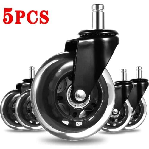 5PCS 2-3 InchOffice Chair Wheels Universal Mute Wheel Chair Wheel Office Caster Rubber Elastic Wheel Furniture Caster Hardware