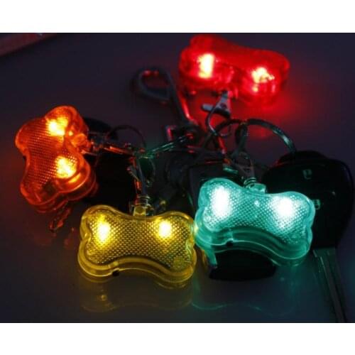 Bone style Dog Flashing Clip On Collar Led Light Charm Id Tag Flash Or Glow Modes 8 Colors SN2008