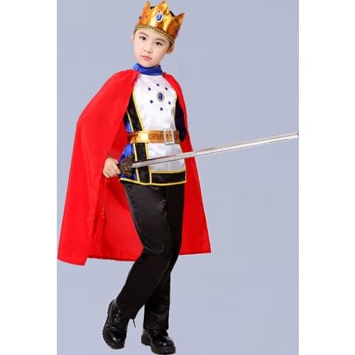 Halloween Costume Boys Prince Uniforms Children King Show Clothes for cosplay Party and Christmas Gift