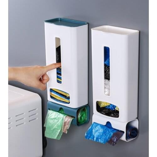 1Pc Creative Wall Mounted Garbage Bag Storage Box Bathroom Toilet Kitchen Plastic Storing Shelf