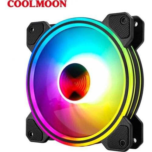 COOLMOON RGB Fan Small 6Pin Mute 12cm 5V ARGB LED PC Case Cooling Fans Cooler for Computer