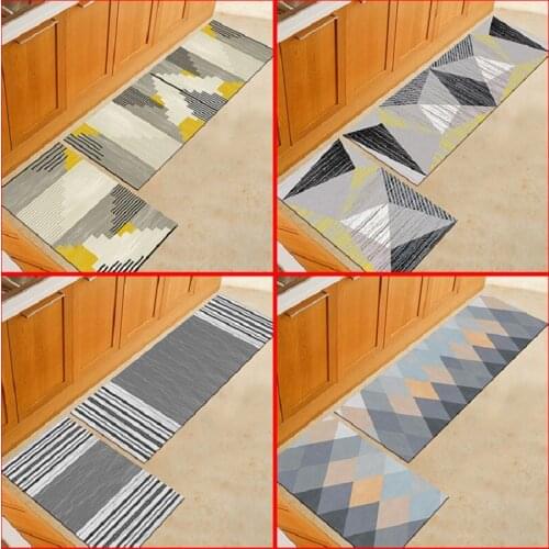 Oil Proof Waterproof Kitchen Mat Geometric Hallway Door Mat Non-slip Carpet for living Room Area Rugs Bedroom tapis de cuisine