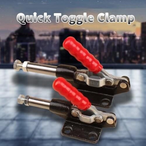 Metal Toggle Clamp Horizontal Quick Clamp Woodworking Fixing Clamp High Carbon Steel Durable Anti-slip Quick Fixing Hand Tool
