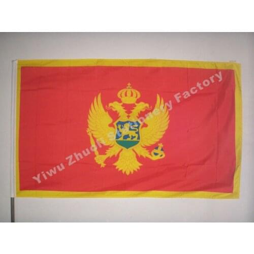 Montenegro Flag 150X90cm (3x5FT) 115g 100D Polyester Double Stitched High Quality Free Shipping