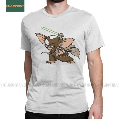 Master Mogwai Gremlins Men T Shirt Gizmo 80s Movie Monster Horror Retro Sci Fi Tees Short Sleeve T-Shirt Cotton Plus Size