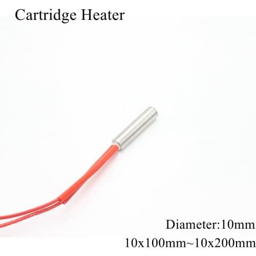10x100mm 10x120mm 10x150mm 10x200mm 12V 24V 110V 220V 10mm Ceramic Cartridge Heater Tube Heating 3D Printer 50W 100W 150W 200W