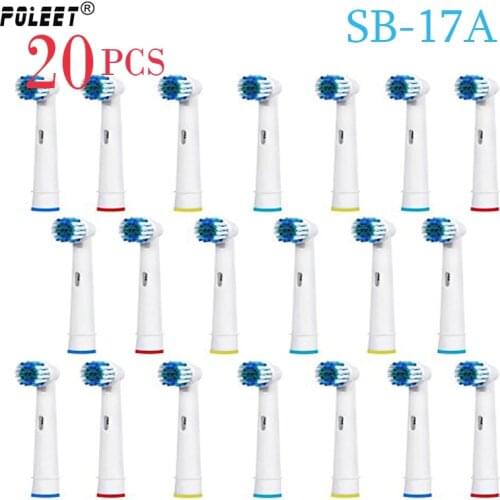 Poleet 20Pcs/Lot Electric Toothbrush Replacement Heads SB-17A EB17 SB17A For Oral-By ToothBrush Heads Oral Hygiene Soft Bristles