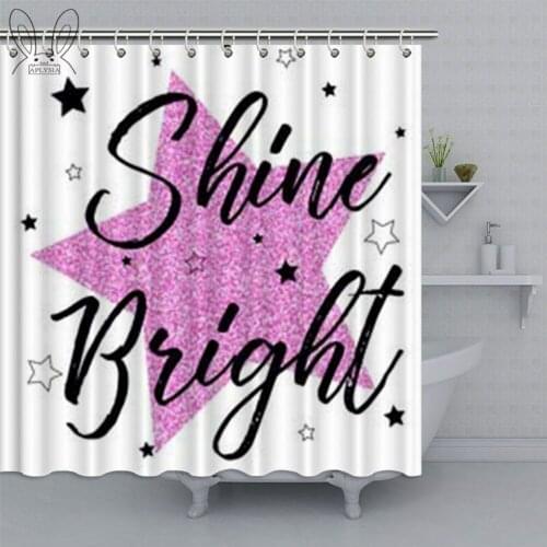 Popular phrase words letters printed Shower Curtain Colorful Waterproof Bathroom Curtain Polyester Fabric For Home Decor Shower