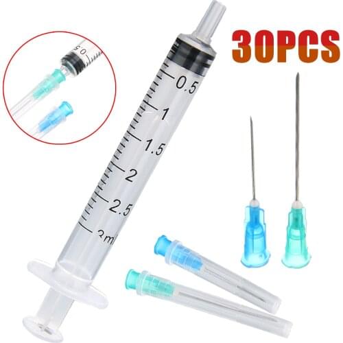 10pcs 3ml Durable Syringe injector + 10pcs Green 21G Drawing Tip Needles + 10pcs Blue 23G Injection Needles