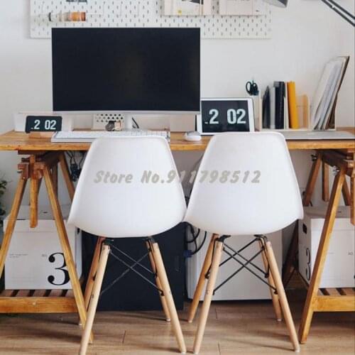 White simple chair Nordic ins home dining chair student dormitory computer back chair girl makeup chair
