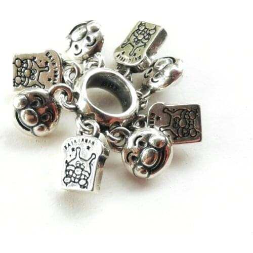 Genuine 925 Sterling Silver Lovely Charm Beads Fit Original Brand Bracelet Jewelry Vintage Bead for Jewelry Making New Arrival