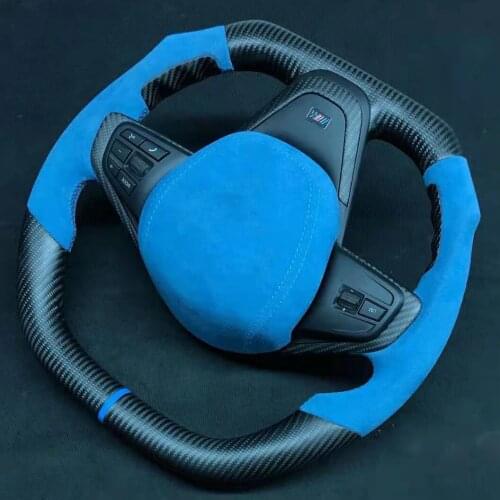 Double D-Shape Cuatomized Carbon Fiber Sports Steering Wheel Alcantara compatible for BMW X2 2016-2020 Mercedes-Benz