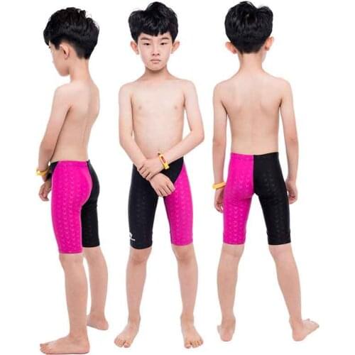 Kids Mens Swimming Trunks Professional Training Competition Knee Length Pants Quick-drying Boxer Mens Swim Shorts Jammer 5XL