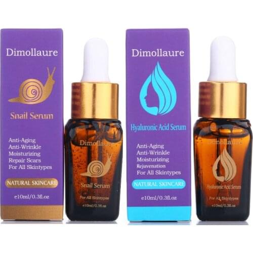 Dimollaure snail serum+ Hyaluronic Acid Serum Anti-Aging Moisturizing skin repair Acne Treatment Whitening face care essence