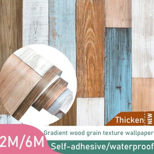 Vintage Wood Grain Wallpaper Roll PVC Retro Contact Paper for Walls Desk Kitchen Cabinets Countertops Self Adhesive Waterproof