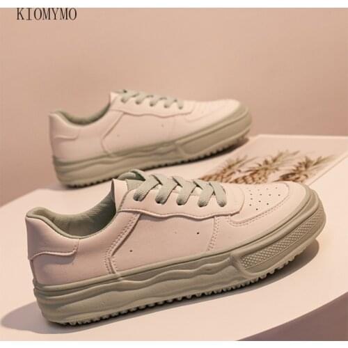 Genuine Leather White Shoes Women 2021 Spring And Autumn New Korean Shoes Wild Thick-Soled Women Casual Shoes Women Trend