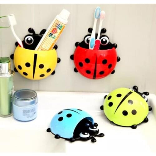 1pcs bathroom toothbrush holder ladybug Animal Insect ladybug toothbrush holder Cartoon Toothbrush Toothpaste Organizer