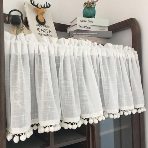 1 PCS Rod Pocket Semi-Half Curtains for Cafe Kitchen Short Sheer Roman Curtain Small Window Cabinet Home Decoration DL-ZH016