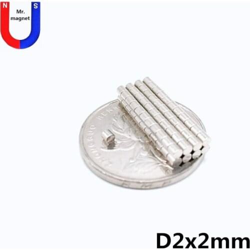 1000pcs 2x2 mm N35 Mini Super Strong Powerful Neodymium Magnet 2x2 Round Rare Earth Permanent Magnets 2*2mm