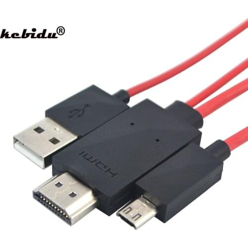 2M 5Pin 11Pin Micro USB to HDMI-compatible Cable HD 1080P Audio Adapter HDTV Adaptor for Sony HTC Moto Samsung LG Phone Tablet