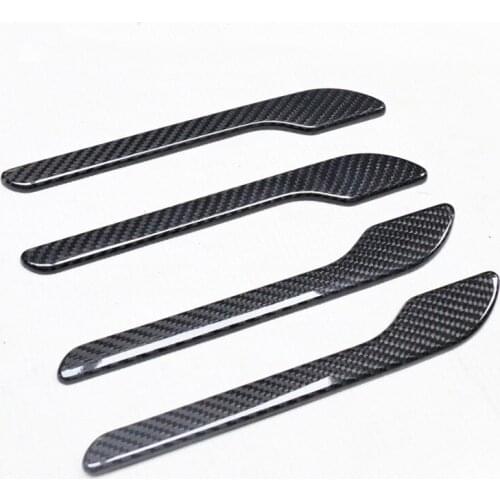4pcs For Tesla Model 3/Y S/X Car Door Handle Protector Real Carbon Fiber Auto Outdoor Handle Cover Sticker Car Styling