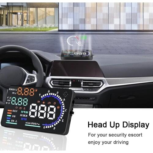 4" X6 OBD2 HUD Car Head Up Display 5.5" A8 Speed Fuel Warning LED Windshield Projector Voltage Alarm Data Diagnostic Tool