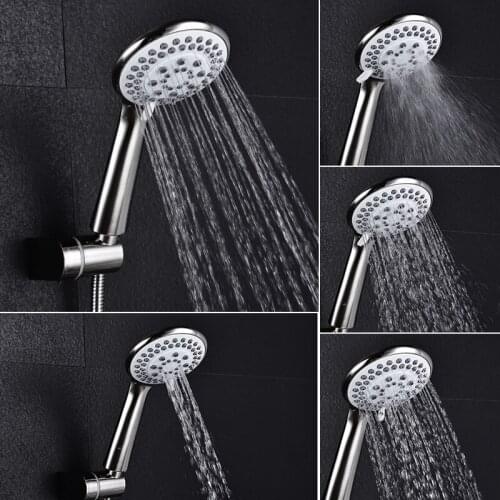 5 Function Switch Stainless Steel Hose Wall Mounted Hand Shower Sprayer Rainfall Handheld Shower Heads