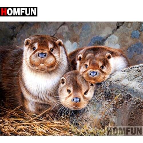 HOMFUN Full Square/Round Drill 5D DIY Diamond Painting "Animal water lazy" 3D Diamond Embroidery Cross Stitch Home Decor A18913