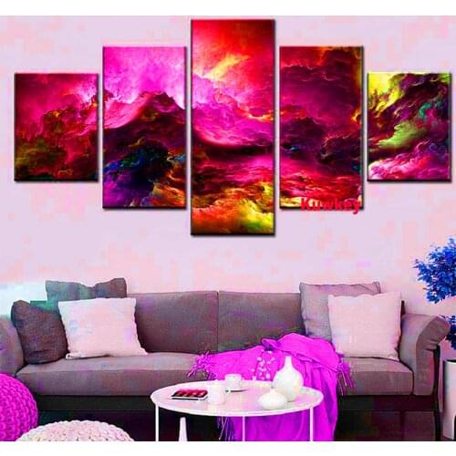 Full Square/Round Drill Diamond Painting 5 Piece Waterfall Green Trees Forest Bridge Natural Landscape Diamond Embroidery Mosaic