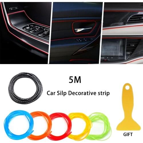 Car Styling 5M/pcs Universal DIY Flexible Interior Decoration Moulding Trim Strips Car Edge Line Stickers DIY Auto Accessories