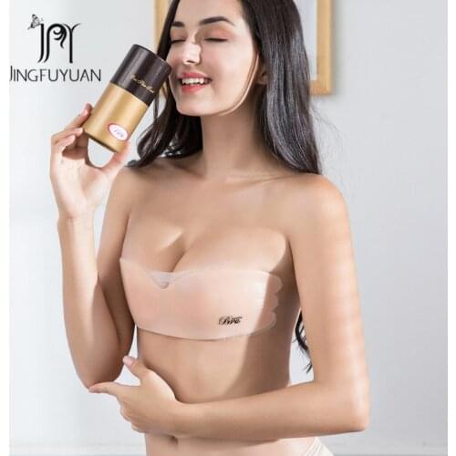 Women Sexy Push Up Bra One Whole Piece Transparent Bra Fitness Wire Free Underwear Fashion Adhesive Bralette Wedding Magic Bra