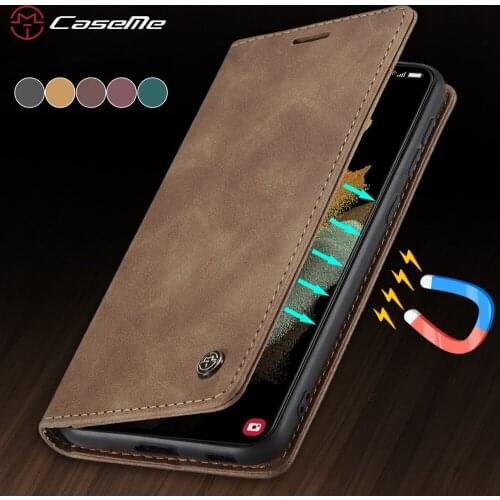 PU Leather for Samsung Galaxy S21 Ultra S20 Plus Case,CaseMe Retro Purse Luxury Magneti Card Holder Wallet Cover For Galaxy S21