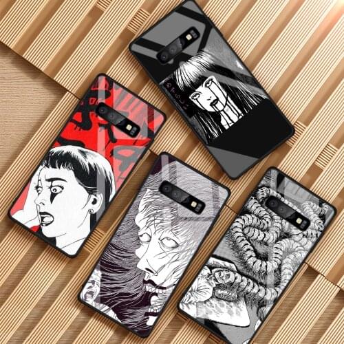 Junji Ito Tees Horror Tempered Glass Case For Samsung Galaxy S8 S9 S10 Note 8 9 A6 A7 J6 J8 Plus Cover Protective Fundas