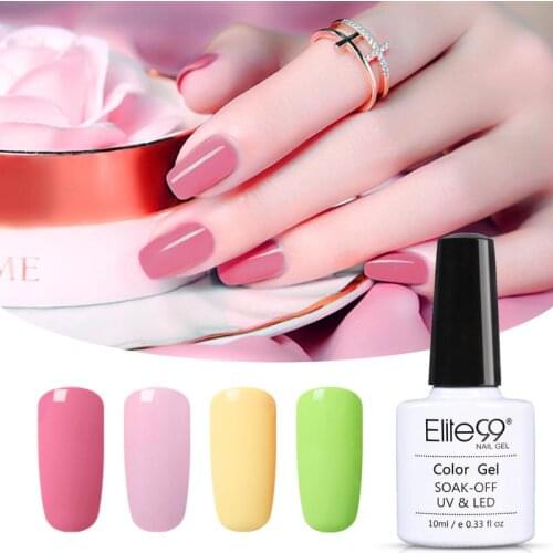 Elite99 4PCS Color Gel Polish Soak Off UV LED Nail Varnish Primer Gel Polish Salon Manicure Base Matte Top Coat 10ML