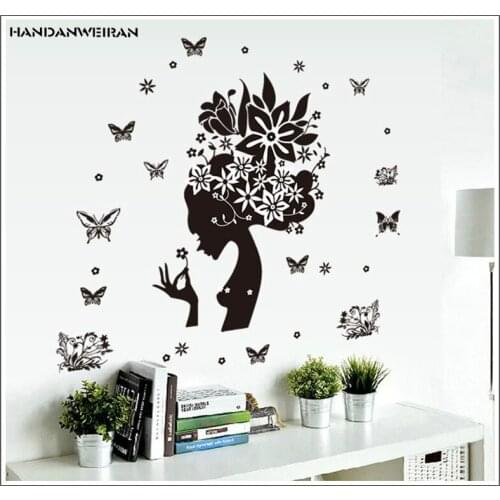 50*70CM Butterfly Fairy Sticker bedroom decorative plastic Wall Stickers removable Vinyl Home Furnishing Decorative Stickers