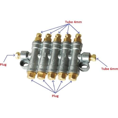 Detective volumetric Grease Oil distributor/separator valve divider 5 outlets for centralized lubrication system RH3500