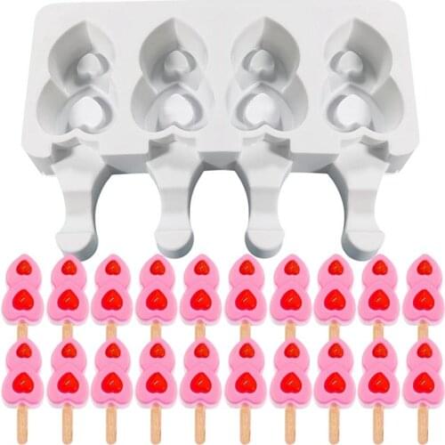 Ice Pop Mold Food Grade DIY Silicone Ice Cream Mold Popsicle Mold With 20 Wood Stick For Kitchen Making Tools