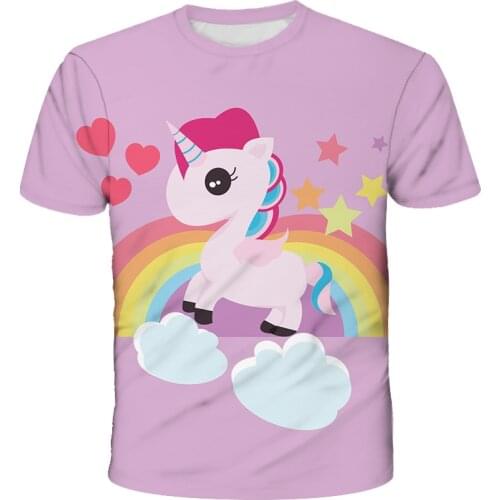 Teen Girls T-shirt 4 5 6 7 8 9 10 11 12 13 14 Years Unicorn Kids T Shirt Children Clothes Summer Unicorn T Shirts Girl Tops Tee