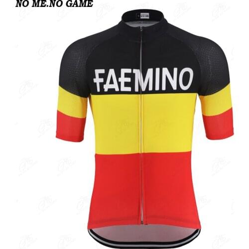 Mens pro road cycling team racing jersey black yellow red short Sleeve Bicycle clothes summer MTB bike jerseys